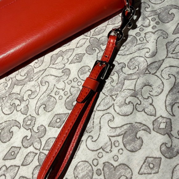 Coach Long Double Zipper Accordion Red Leather Wallet / Wristlet - EUC - Picture 7 of 11